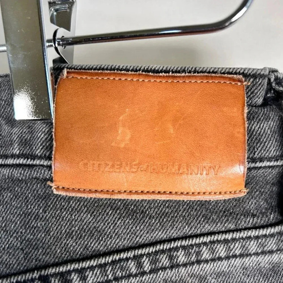 Citizens of Humanity Jolene Size 29 Jeans Denim Black Distressed High Rise - Picture 6 of 9